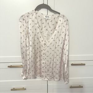 Lev Apparel Ashleigh Dandelion ethical silk blouse sustainable small floral